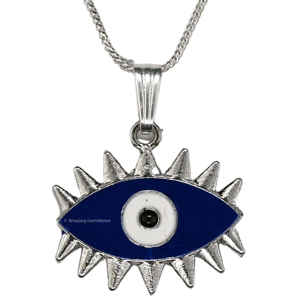 Blue Evil Eye Pendant - Exclusive (Silver)