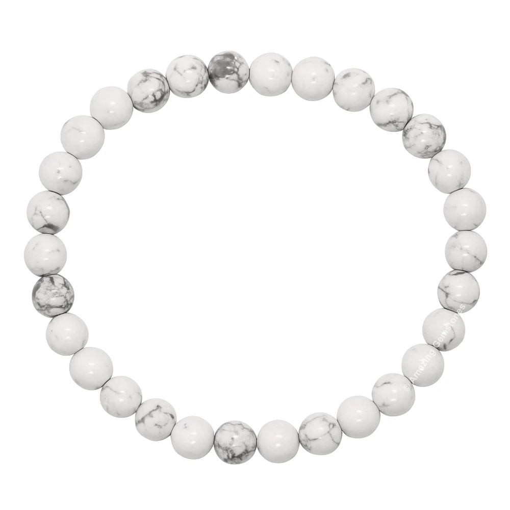 Howlite Healing Crystal Bracelets - 6mm Beads