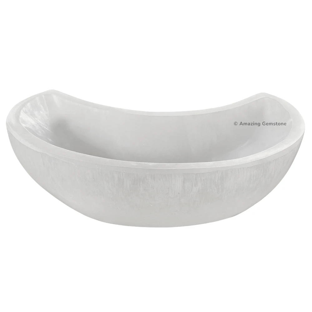 Selenite Charging Bowl for Crystals - Moon