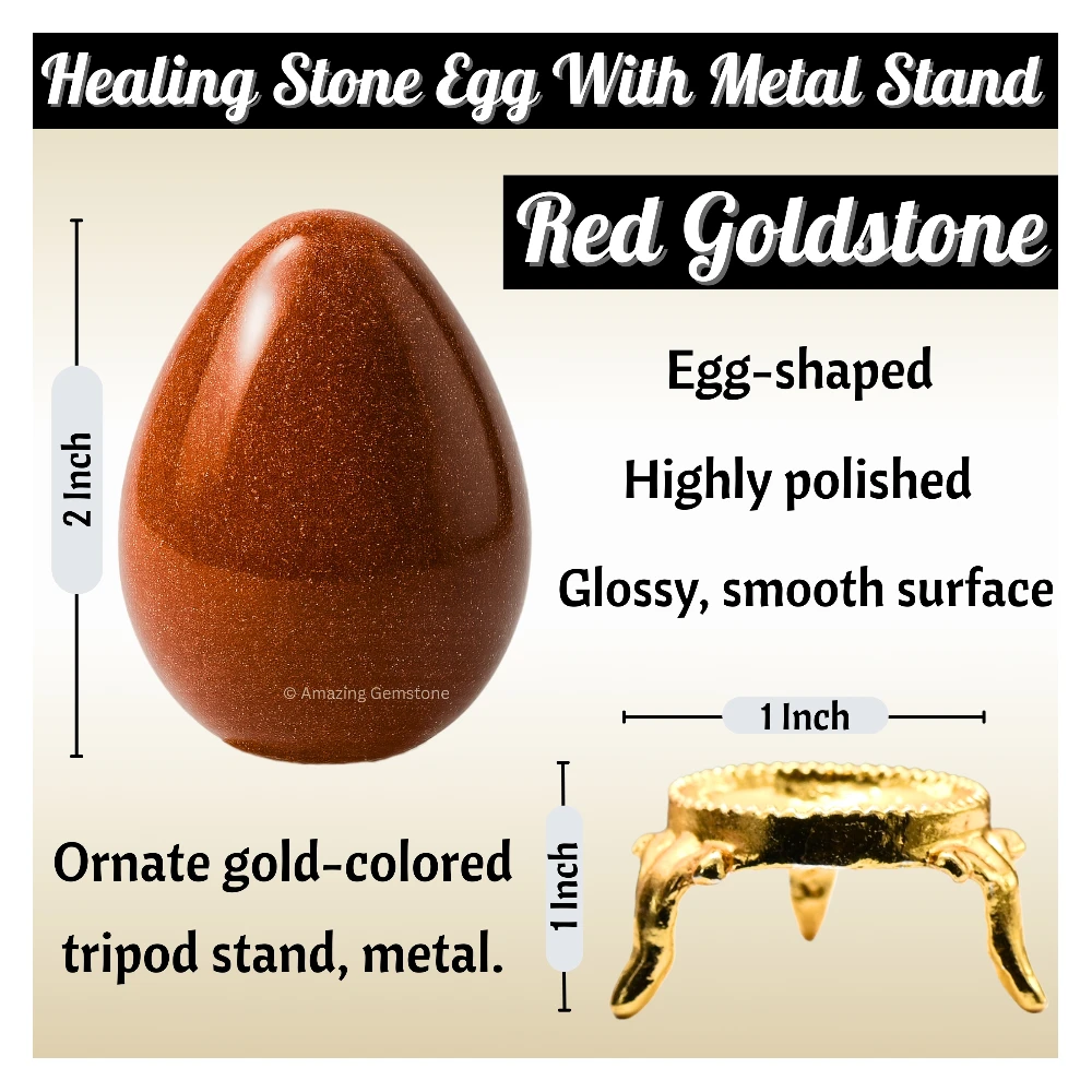 Red Goldstone Crystal Egg Stone