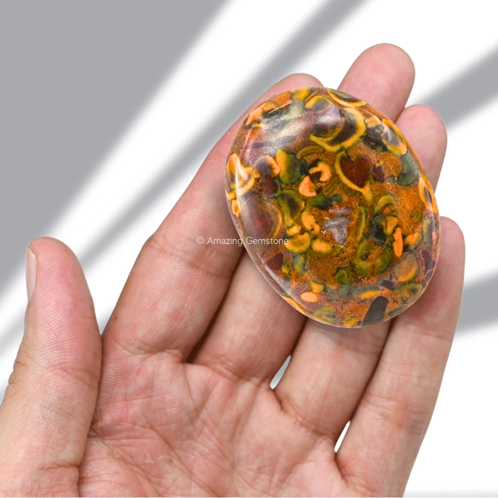 Fruit Jasper Palm Stone