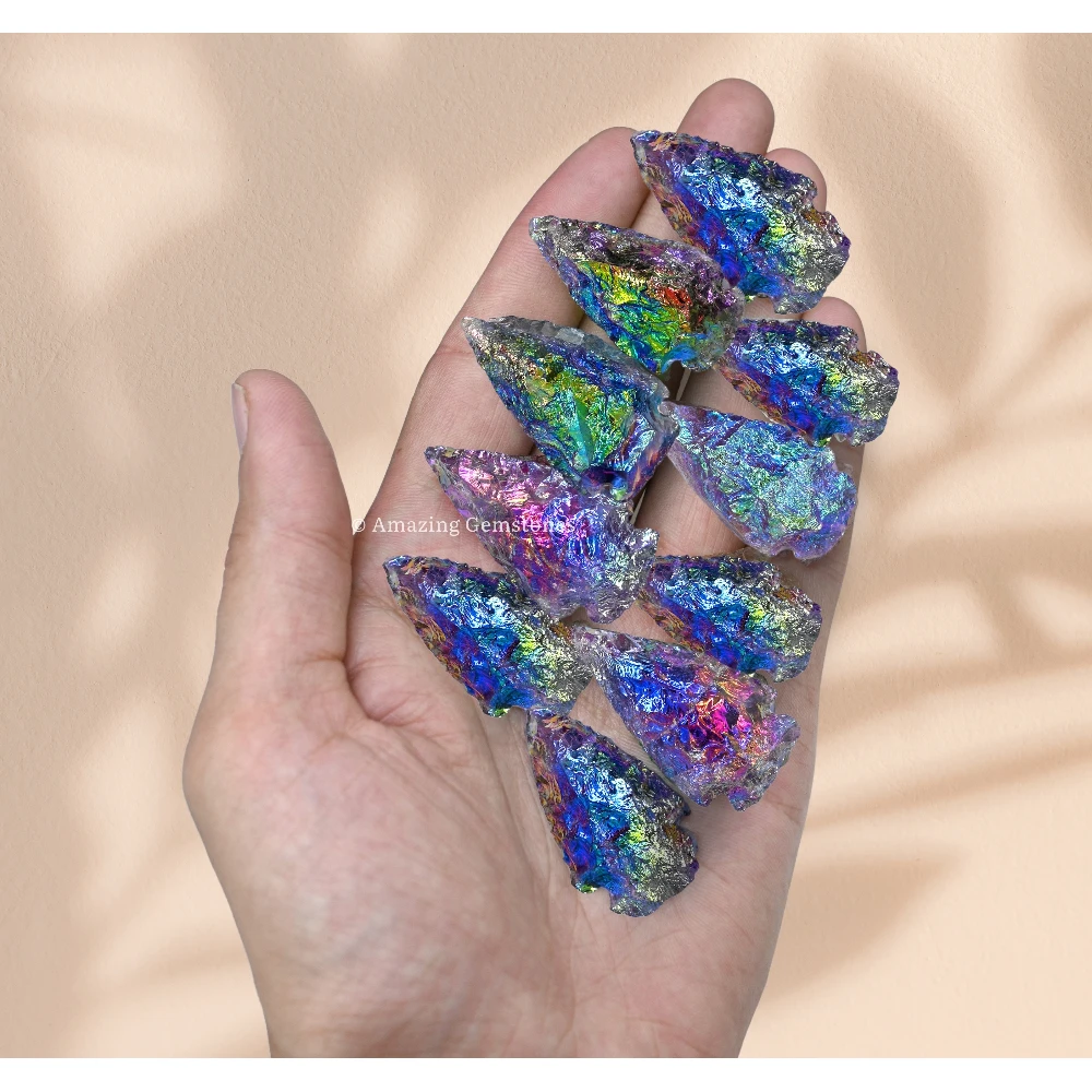 Angel Aura Amethyst Crystal Arrowhead - 1" to 1.5" (3 Pieces)
