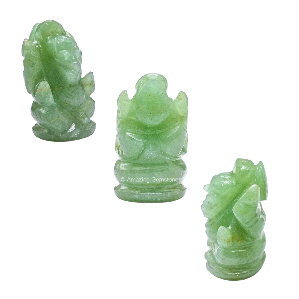 Green Aventurine Ganesha Crystal Idol