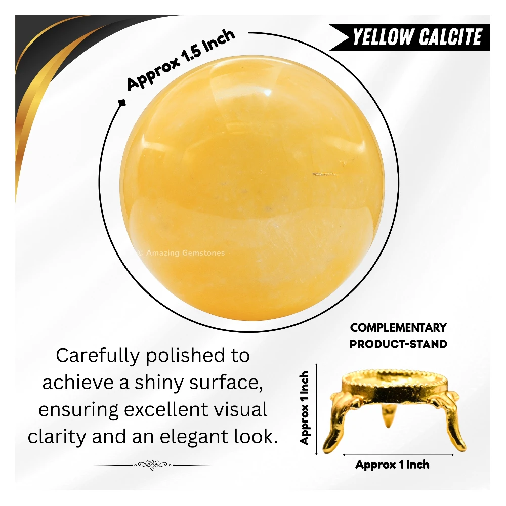 Yellow Calcite Sphere (1.5 Inch)