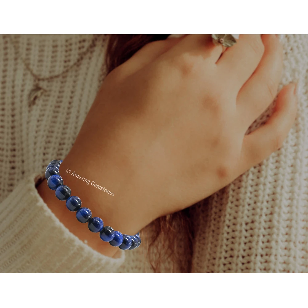 Blue Cat's Eye Bracelet (Strechable)