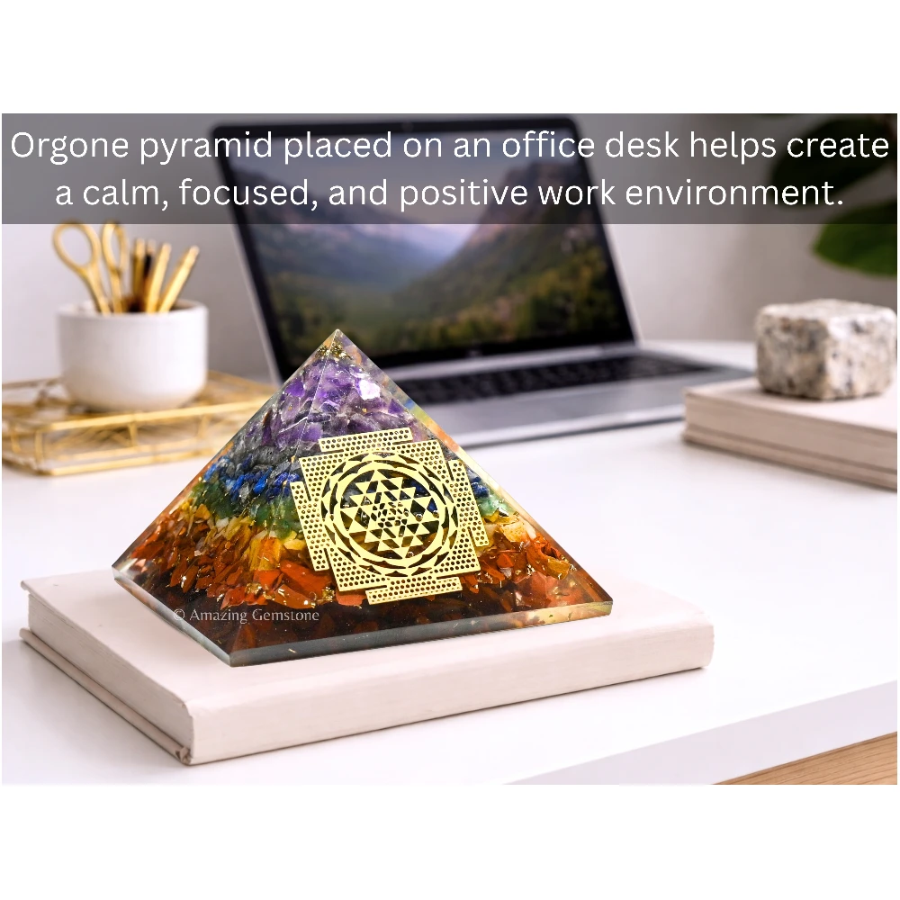 Natural Chakra Orgone Pyramid - Big Sri Yantra