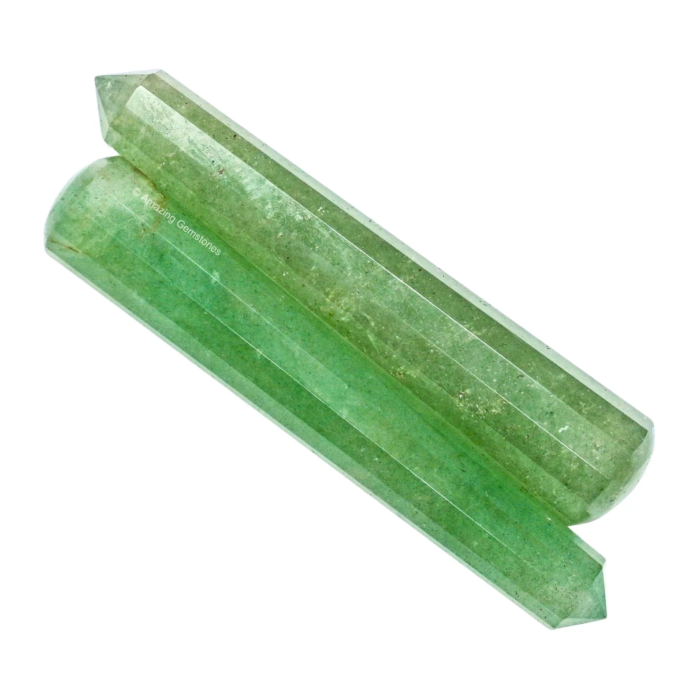 Green Strawberry Quartz Wand (Faceted)