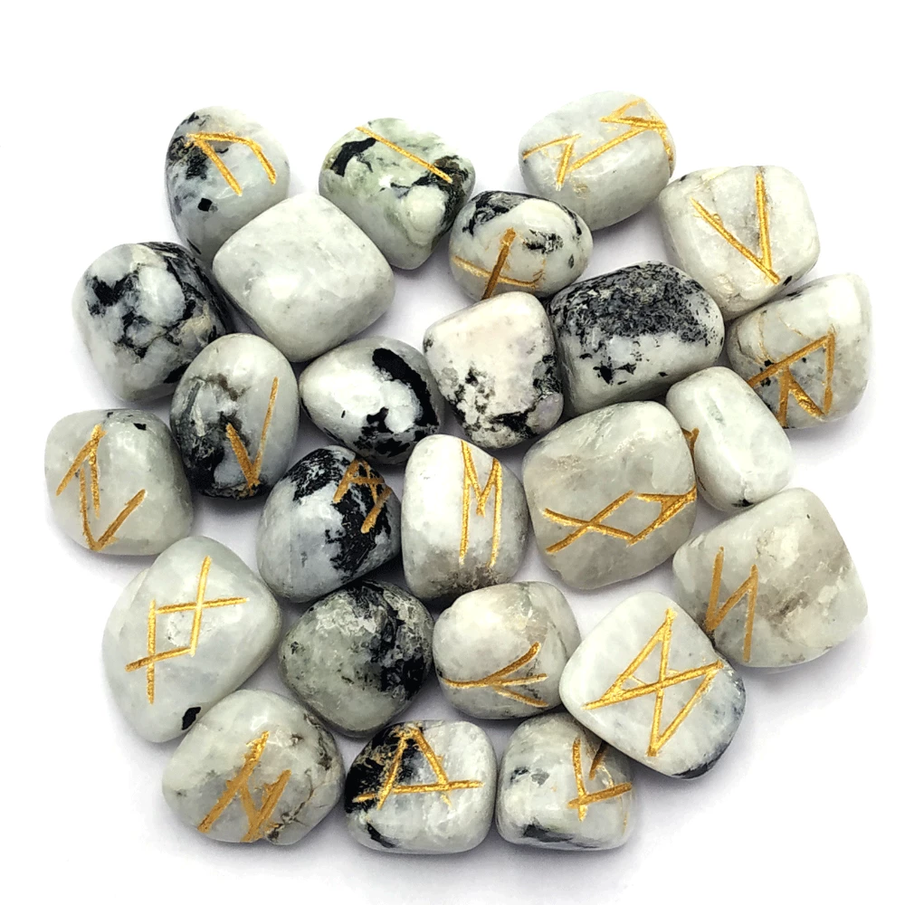 Rainbow Moonstone Rune Stones Set