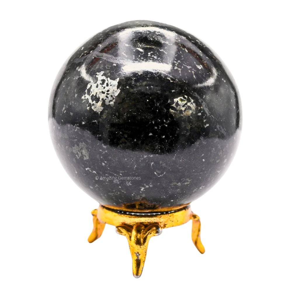 Large Nuummite Sphere (2.5 Inch)
