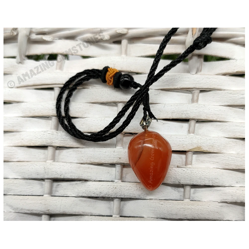 Carnelian Necklace - Crystal Tear Drop