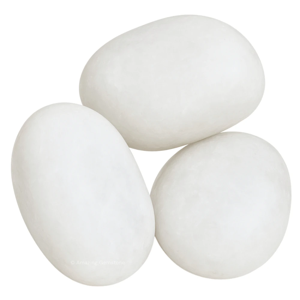 Tumbled Snow White Quartz Crystals Stones (1000+Carats)