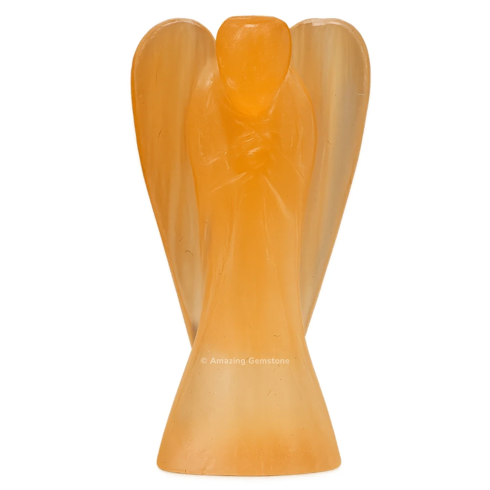 Orange Selenite Angel Figurine (1.5 Inch)
