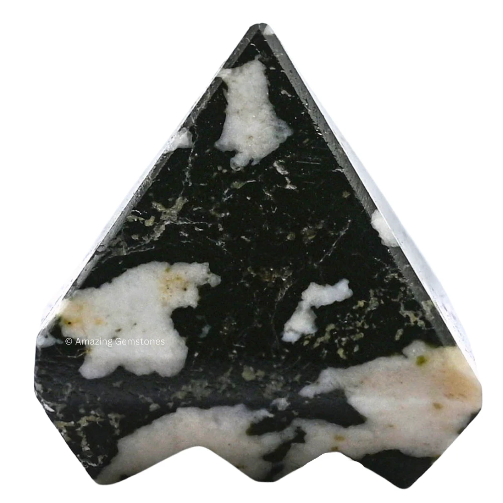 Black and White Tourmaline Lemurian Pyramid - Under 9 Pyramid Plate