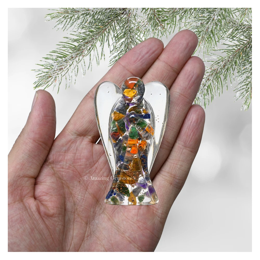 Mix Chakra Orgone Angel Figurine (3 Inch)