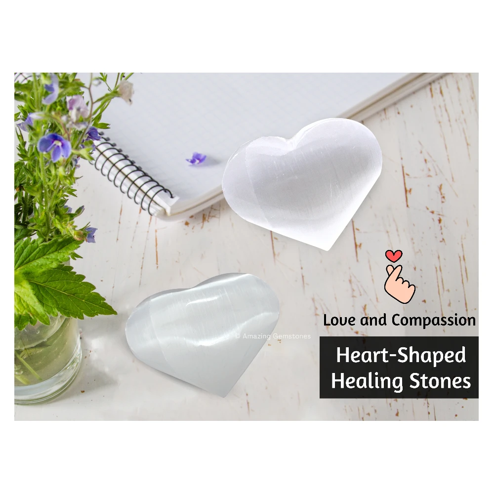 Selenite Large Heart
