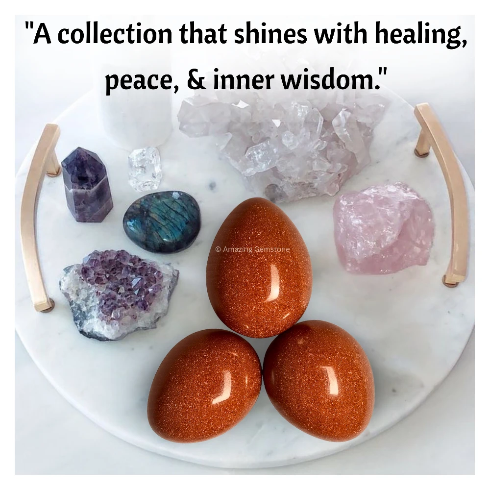 Red Goldstone Crystal Egg Stone