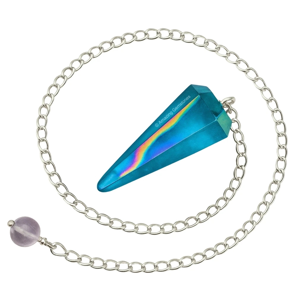Aqua Aura Quartz Pendulum