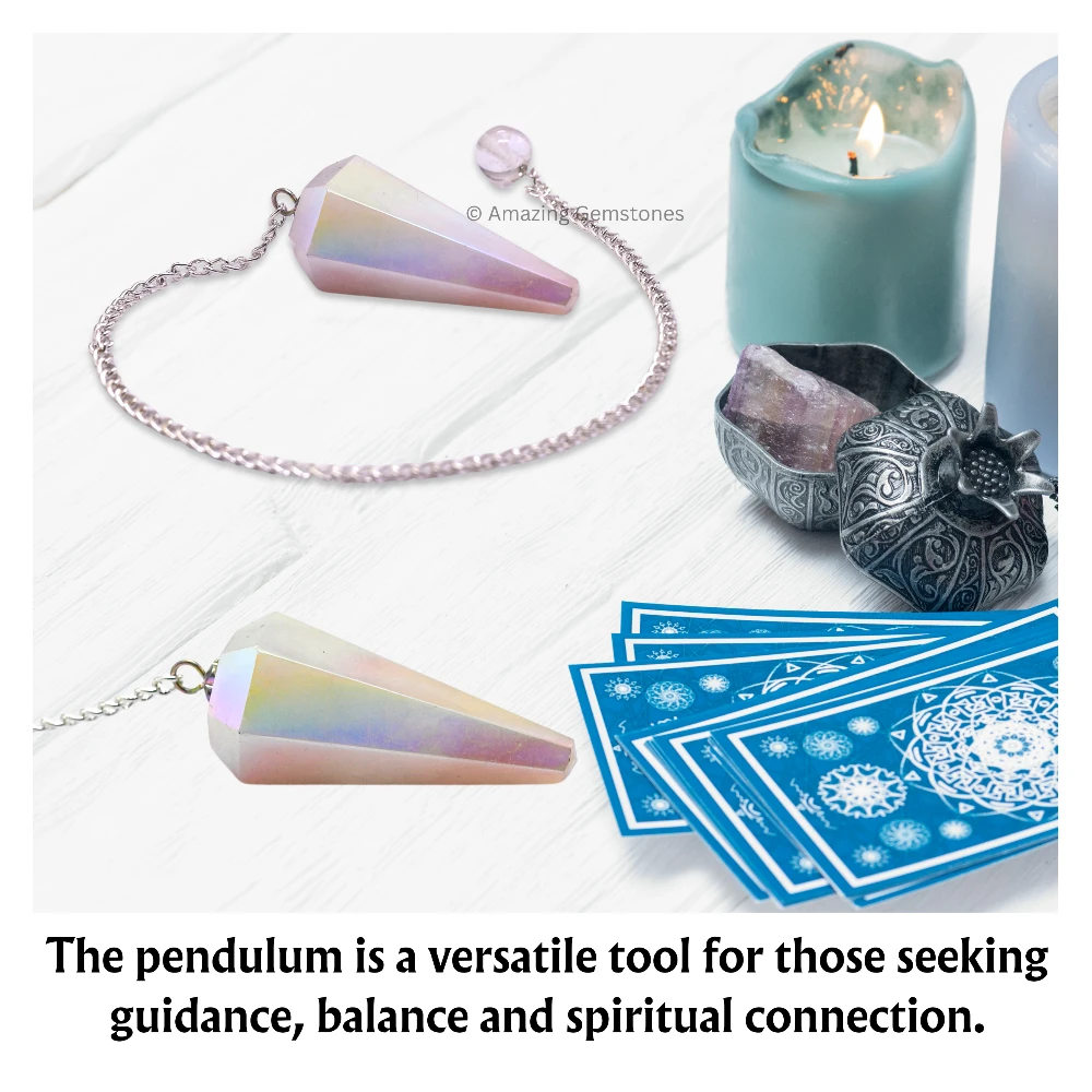 Angel Aura Rose Quartz Pendulum