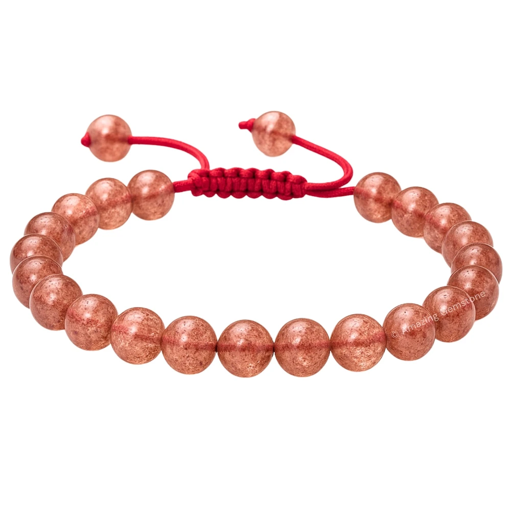 Strawberry Quartz Bracelet (Adjustable)