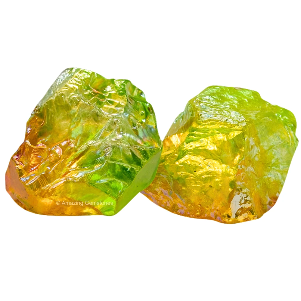 Tangerine Apple Aura Quartz Raw Crystals (1 LB)