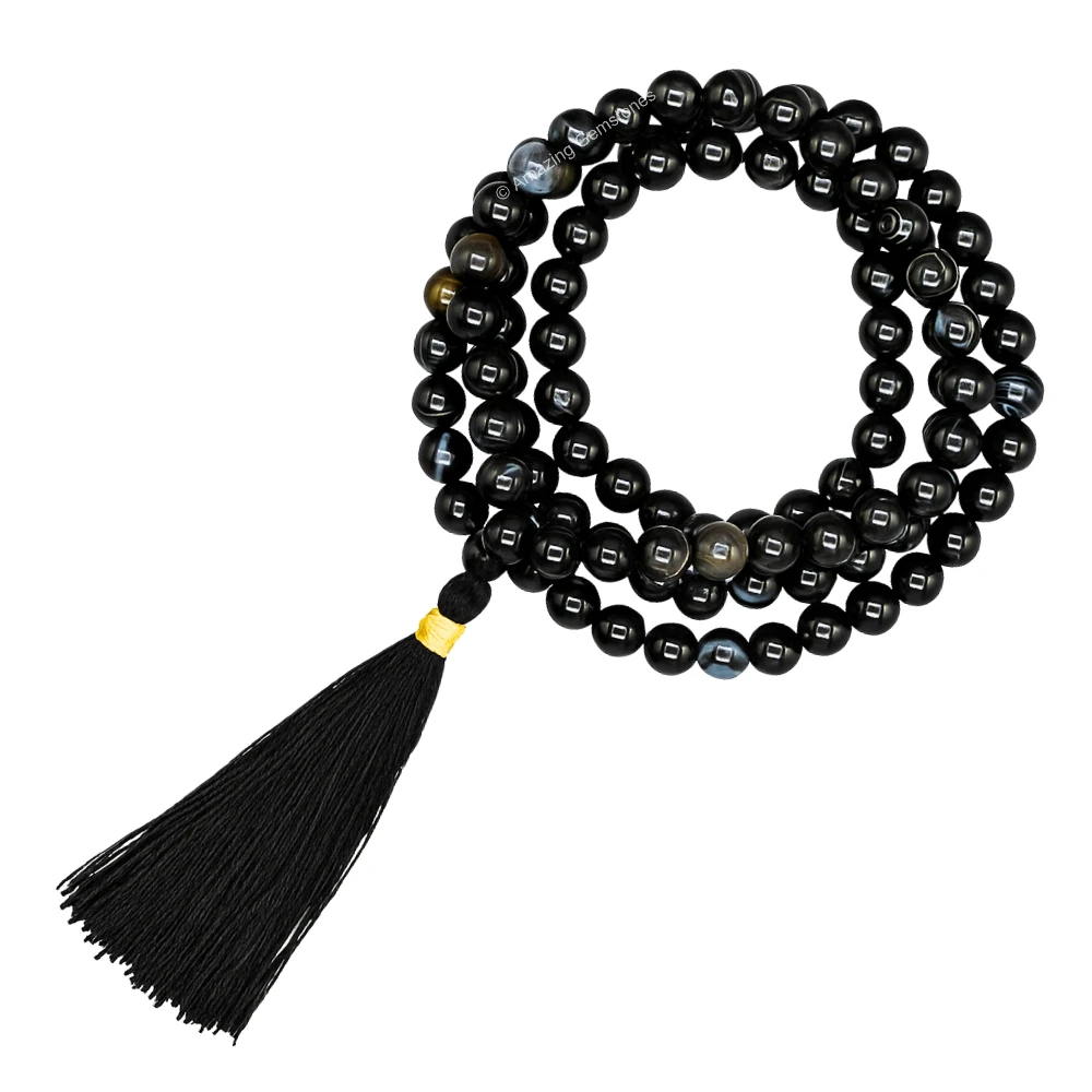 Black Hakik Mala (Without Knot)