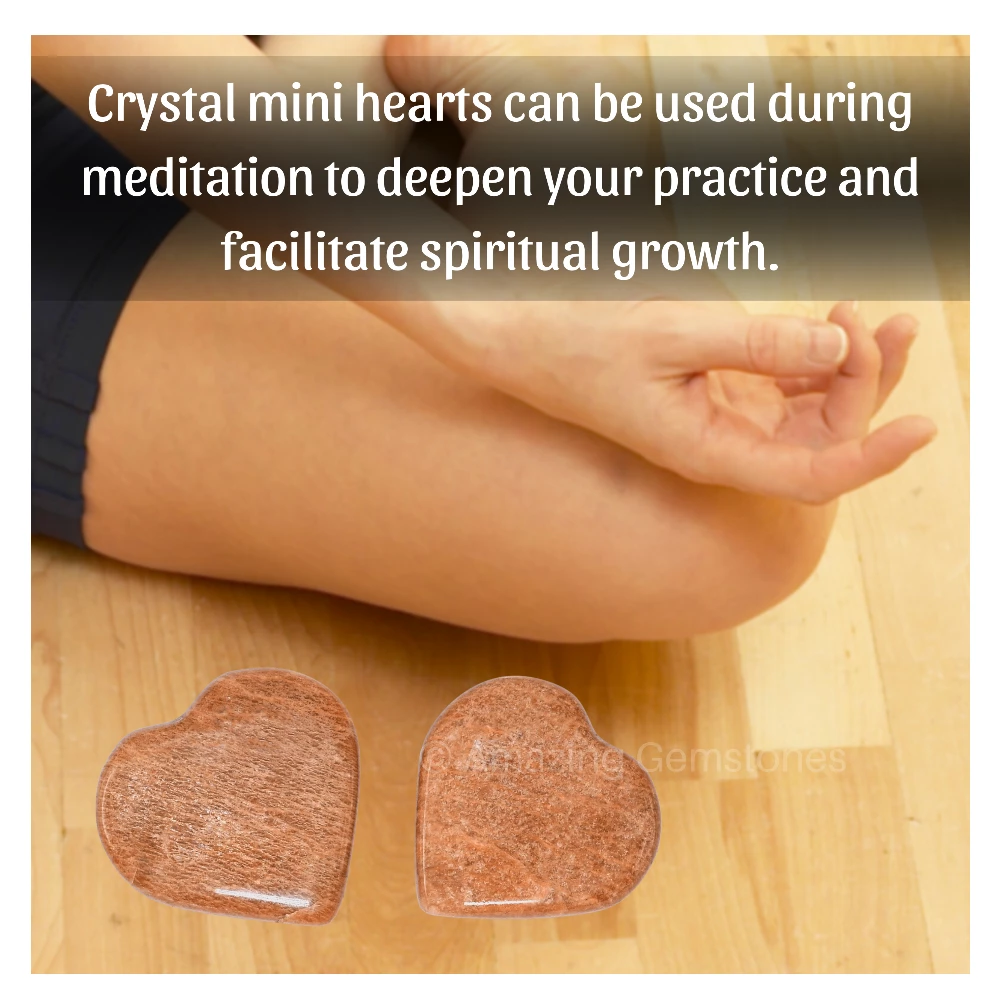 Peach Moonstone Heart (Pack of 2)