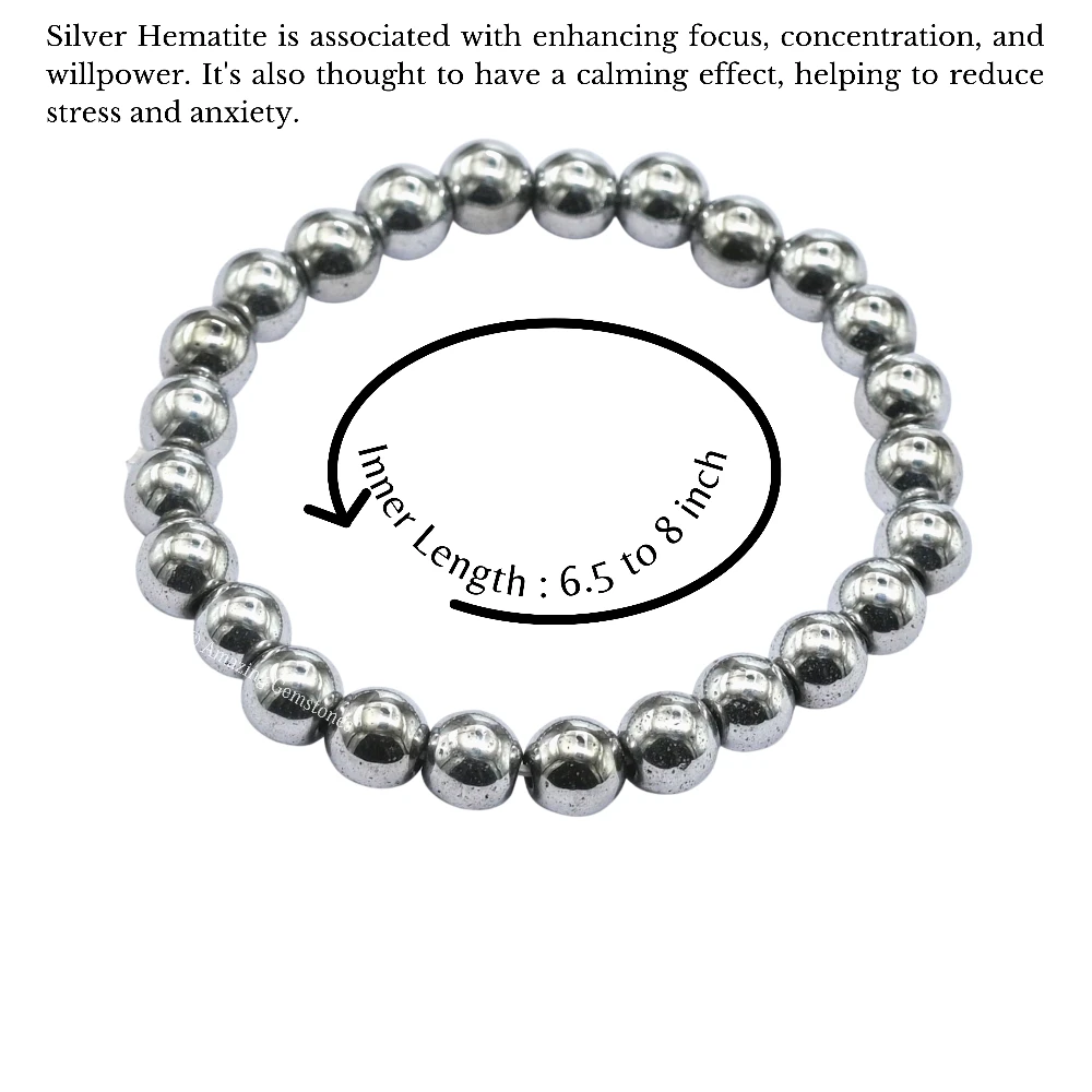 Silver hematite Bracelet (Strechable)