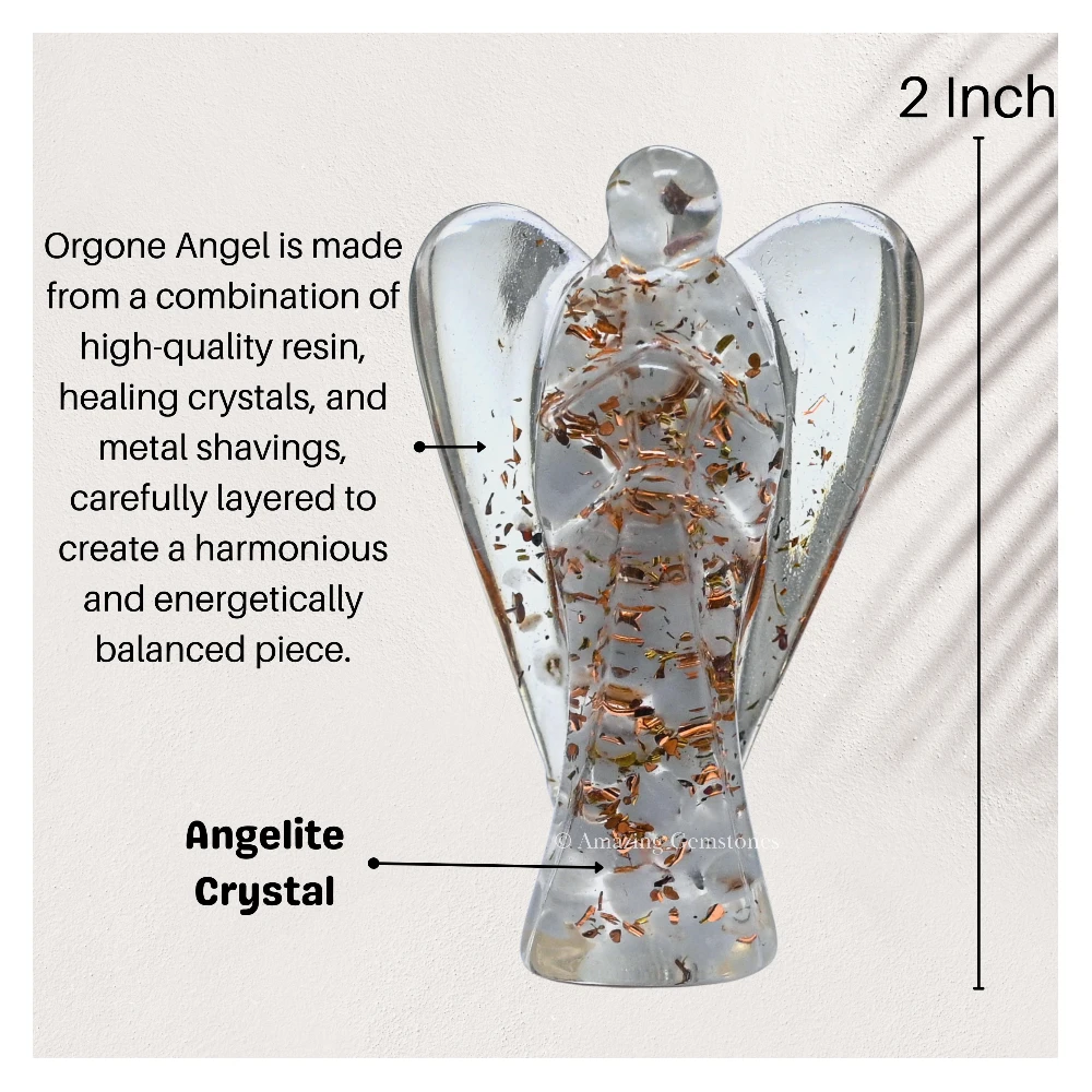 Angelite Orgone Angel Figurine (2 Inch)
