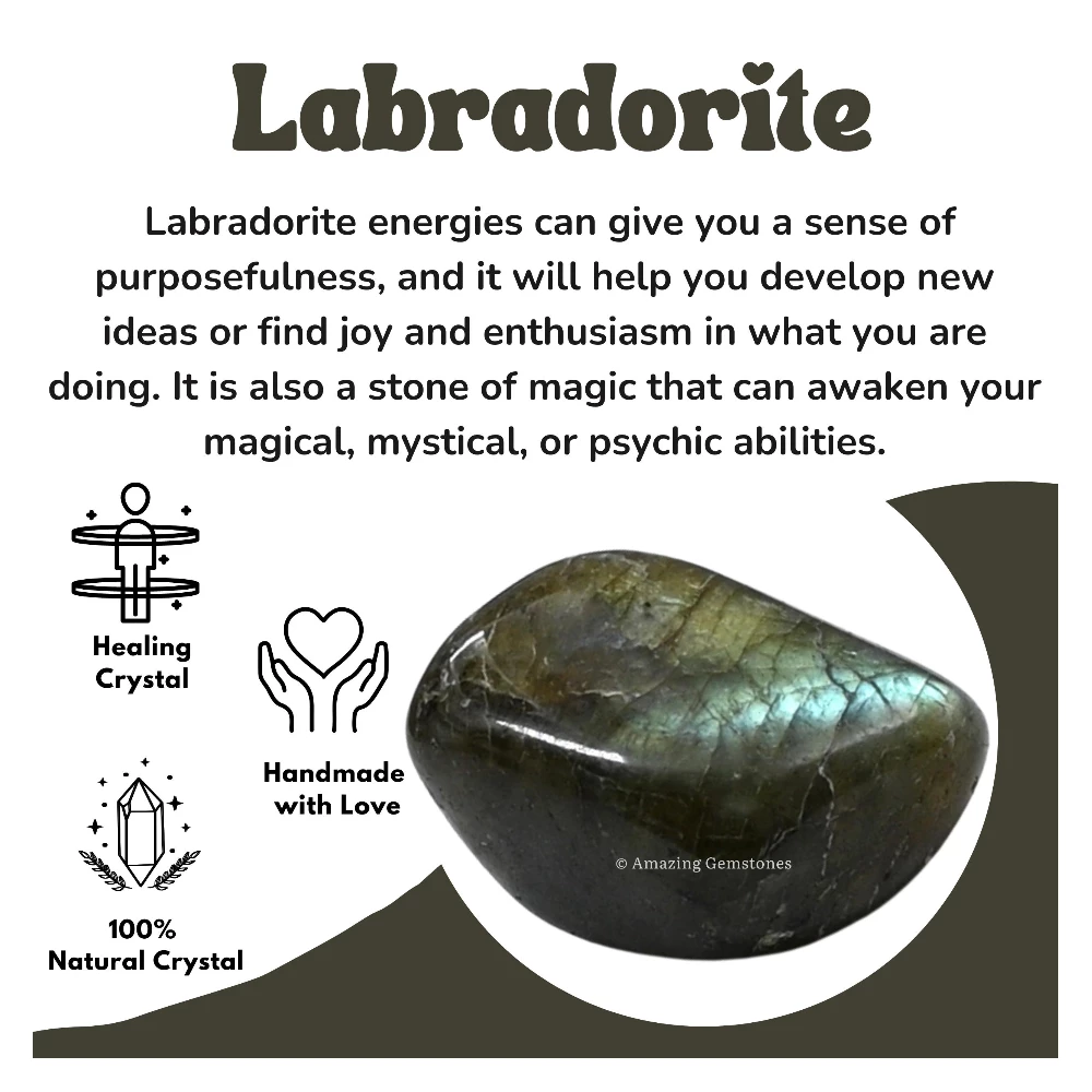 Tumbled Labradorite Crystals Stones (1 oz)