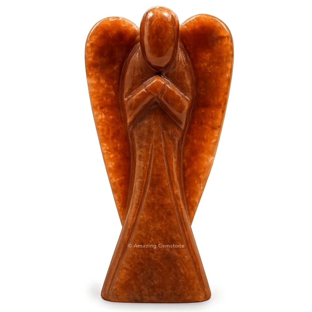 Red Aventurine Angel Figurine (3 Inch)