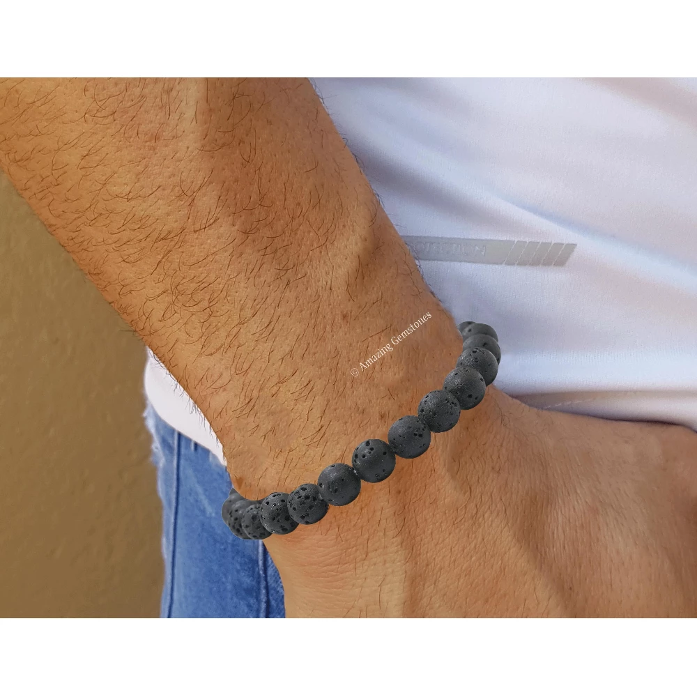 Lava Stone Bracelet (Stretchable)