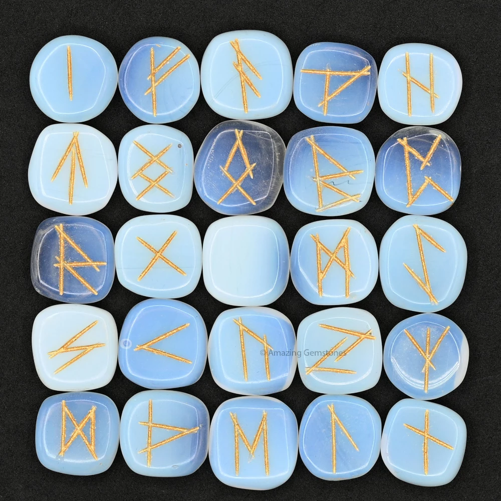 Opalite Rune Stones Set (Premium)