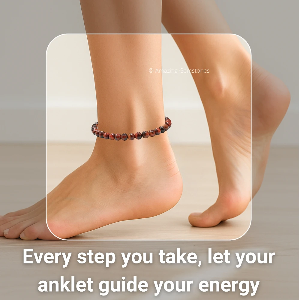 Red Tiger Eye Anklet (Without Knot)