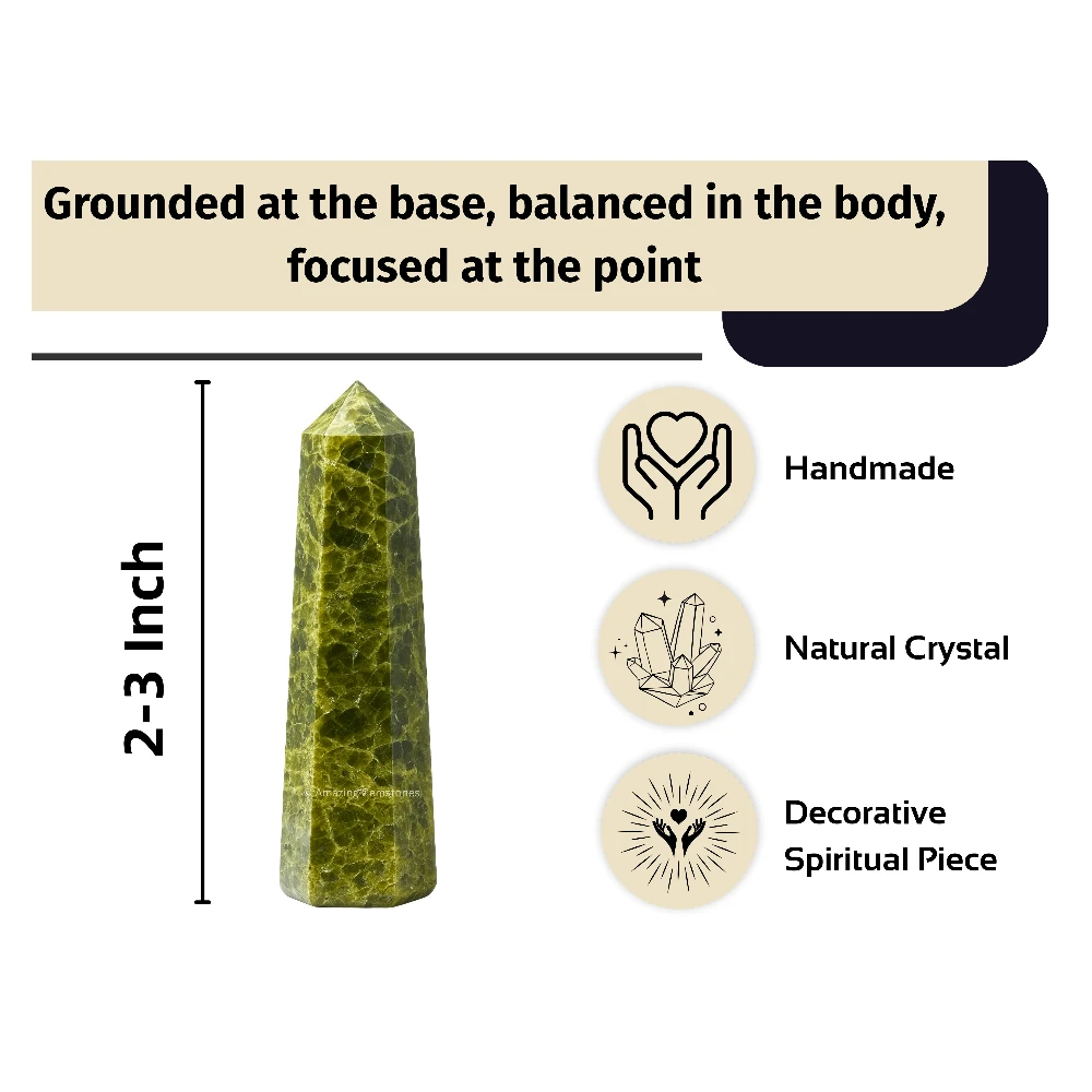Green Tourmaline in Matrix Tower (2" to 3" inch)