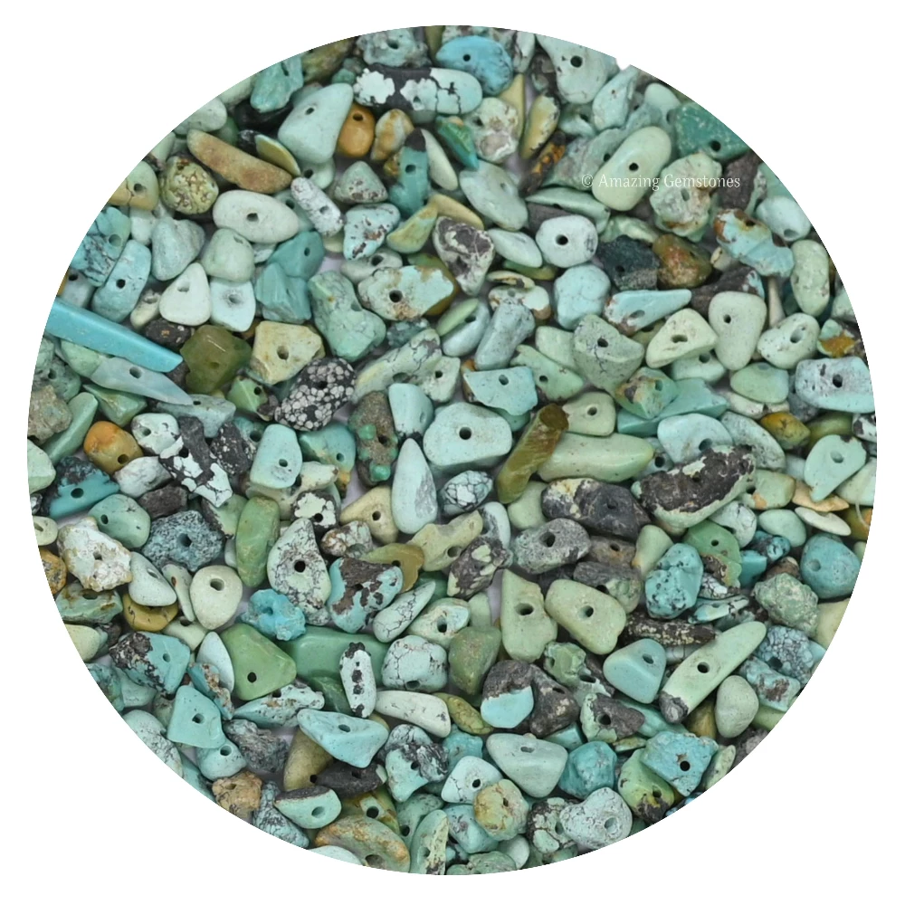 Turquoise Chips - Pre Drilled