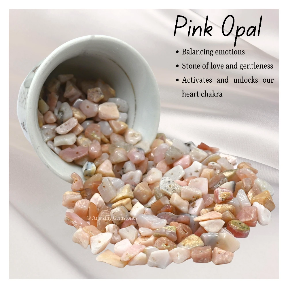 Pink Opal Chips - Pre Drilled