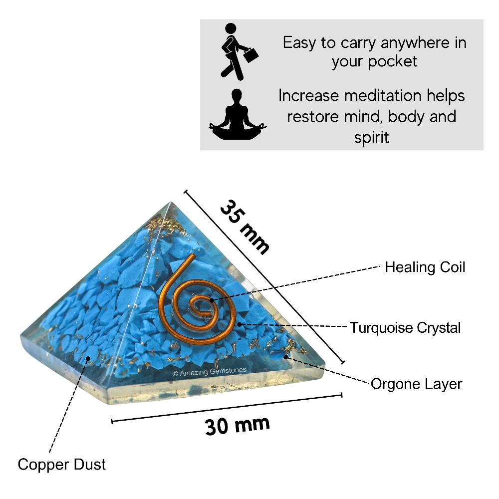Turquoise Orgone Pyramid - Mini