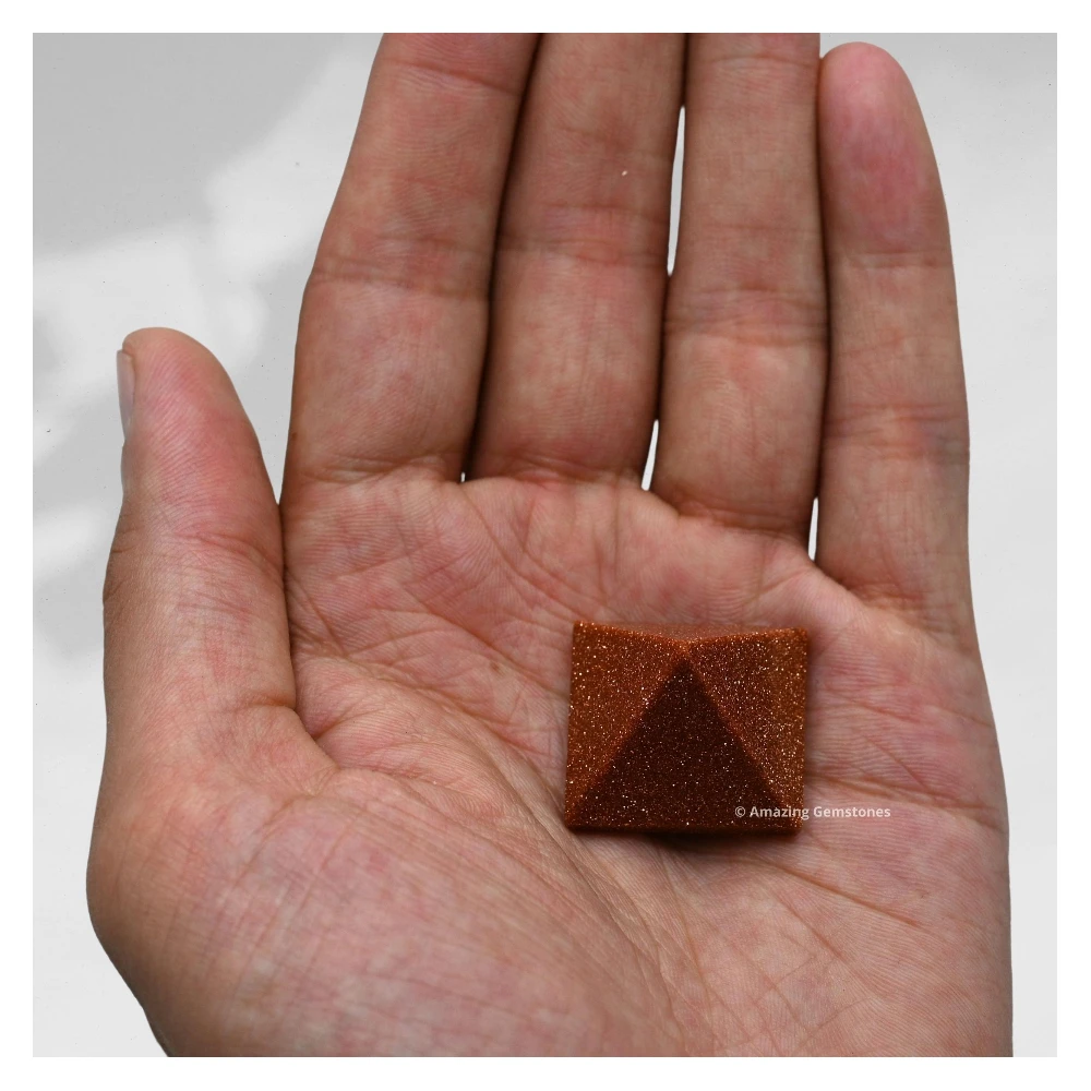Red Goldstone Pyramid (1 Inch)