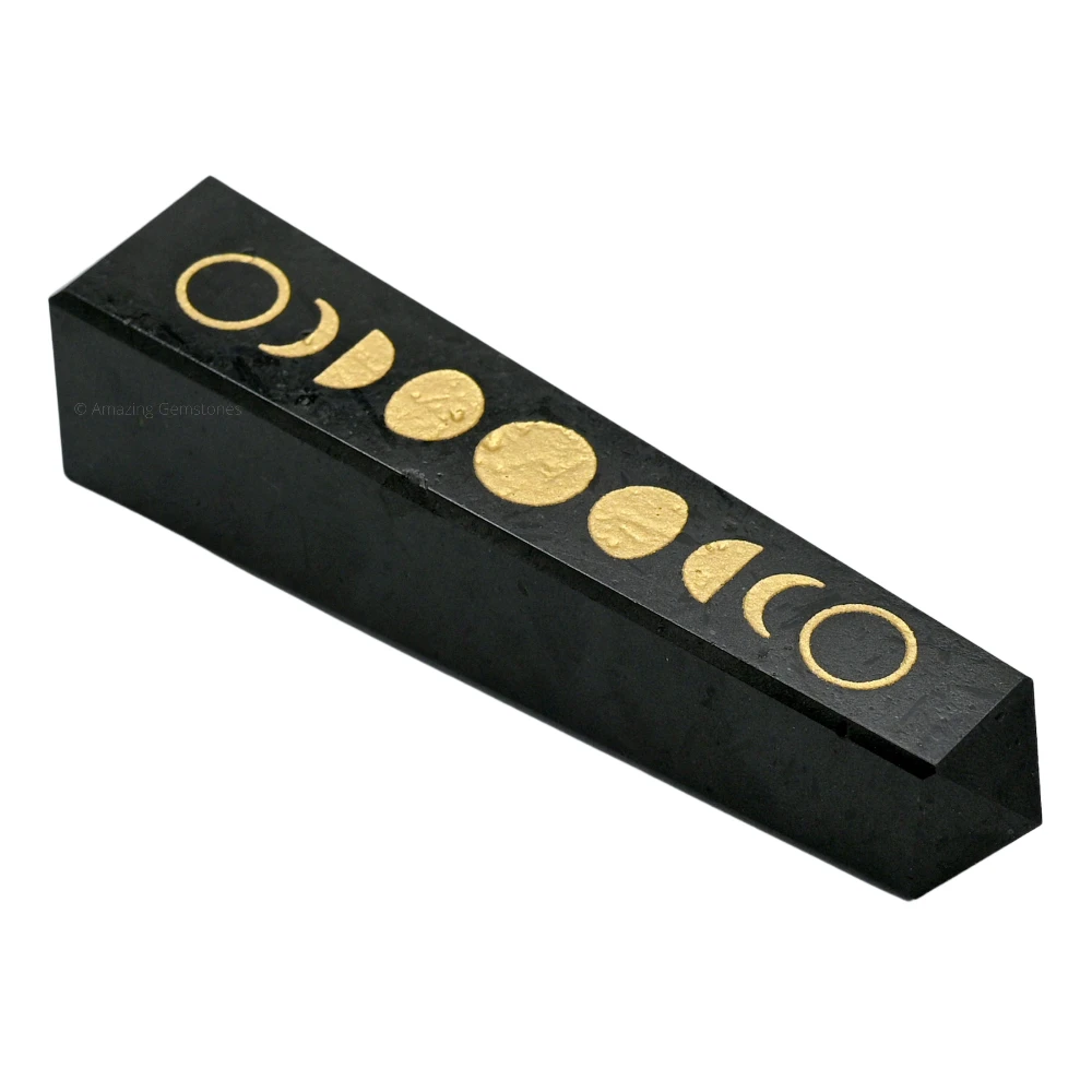 Black Tourmaline Tower (4" - 5" Inch (Engraved))