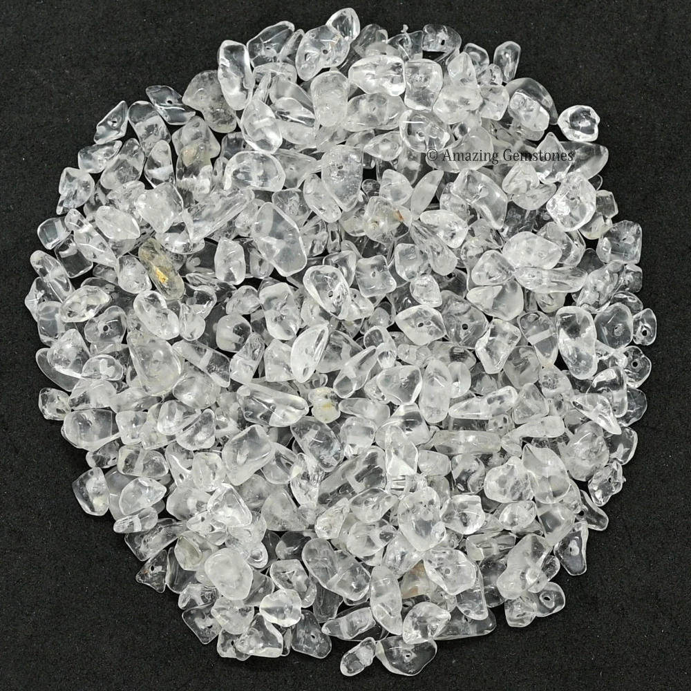 Clear Quartz Chips - Pre Drilled