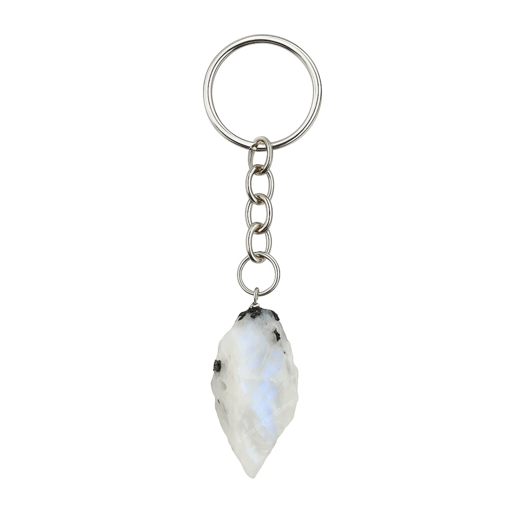 Rainbow Moonstone Keychain Keys Holder (Raw)