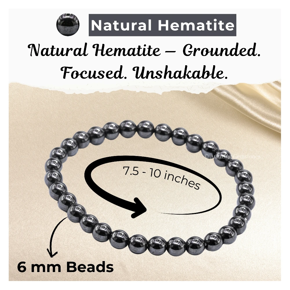 Hematite Healing Crystal Bracelets - 6mm Beads