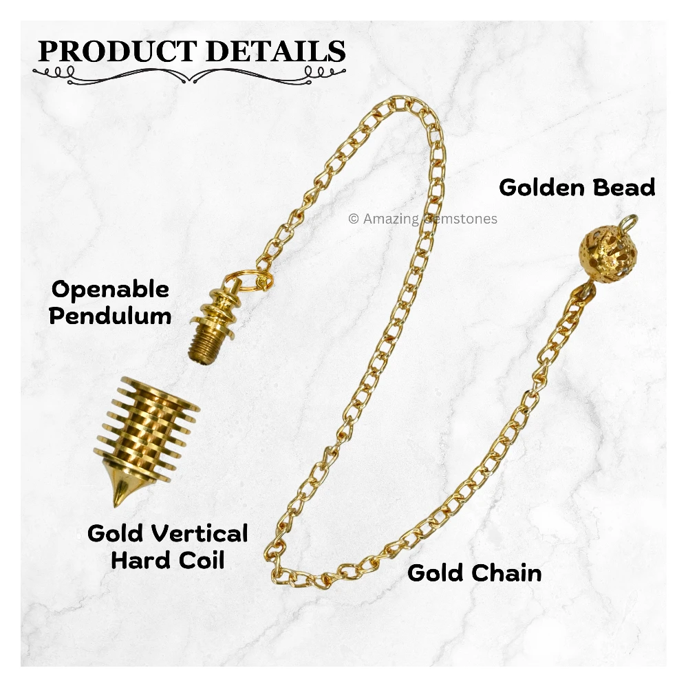 Copper Metal Pendulum - Gold Vertical Hard Coil (MP55)
