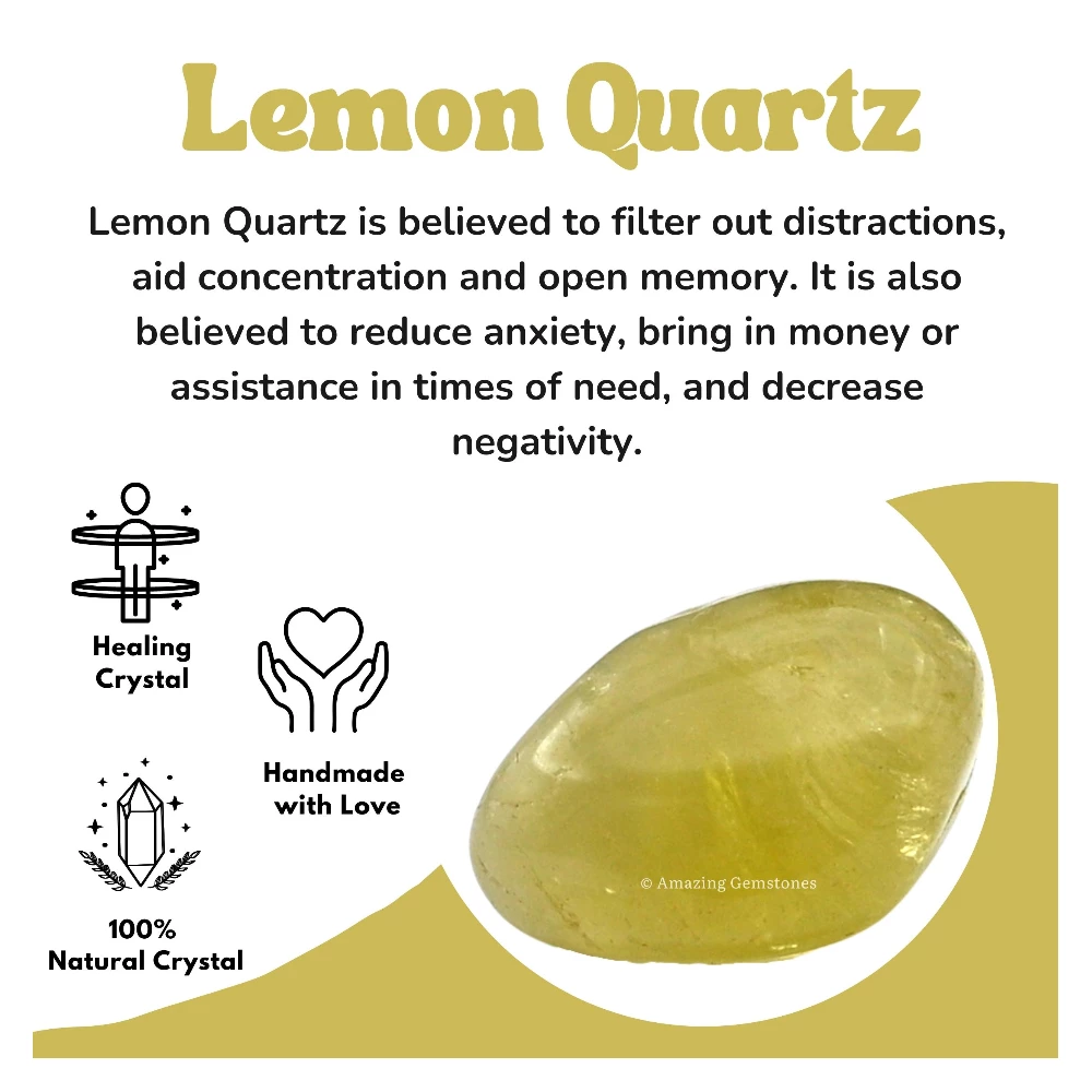 Tumbled Lemon Quartz Crystals Stones (1 oz)