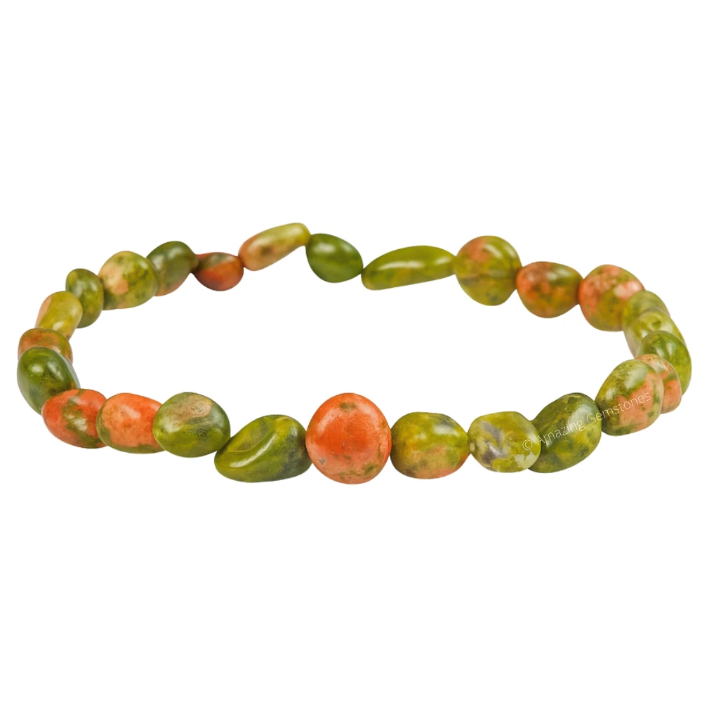 Unakite Tumbled Stone Bracelet (Stretchable)