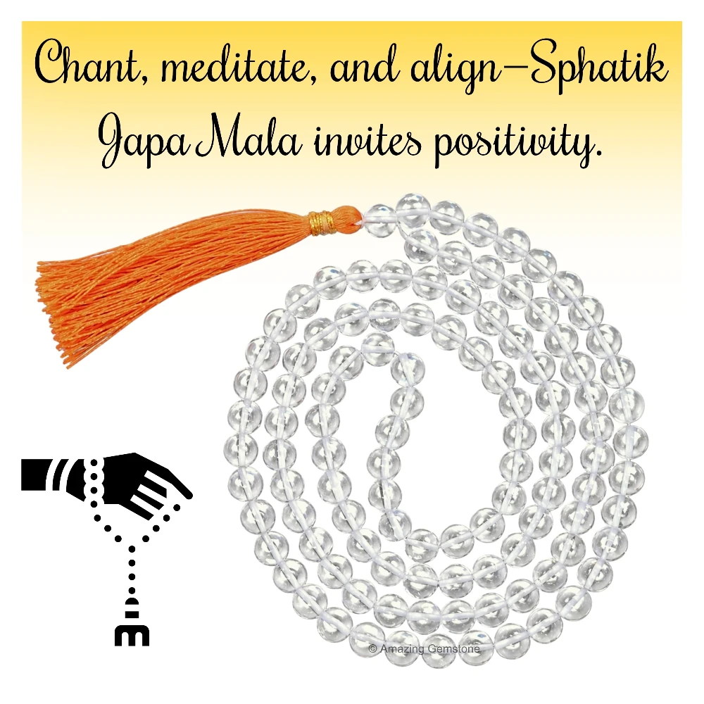 Sphatik Mala - A Grade 7mm Beads (Without Knot)