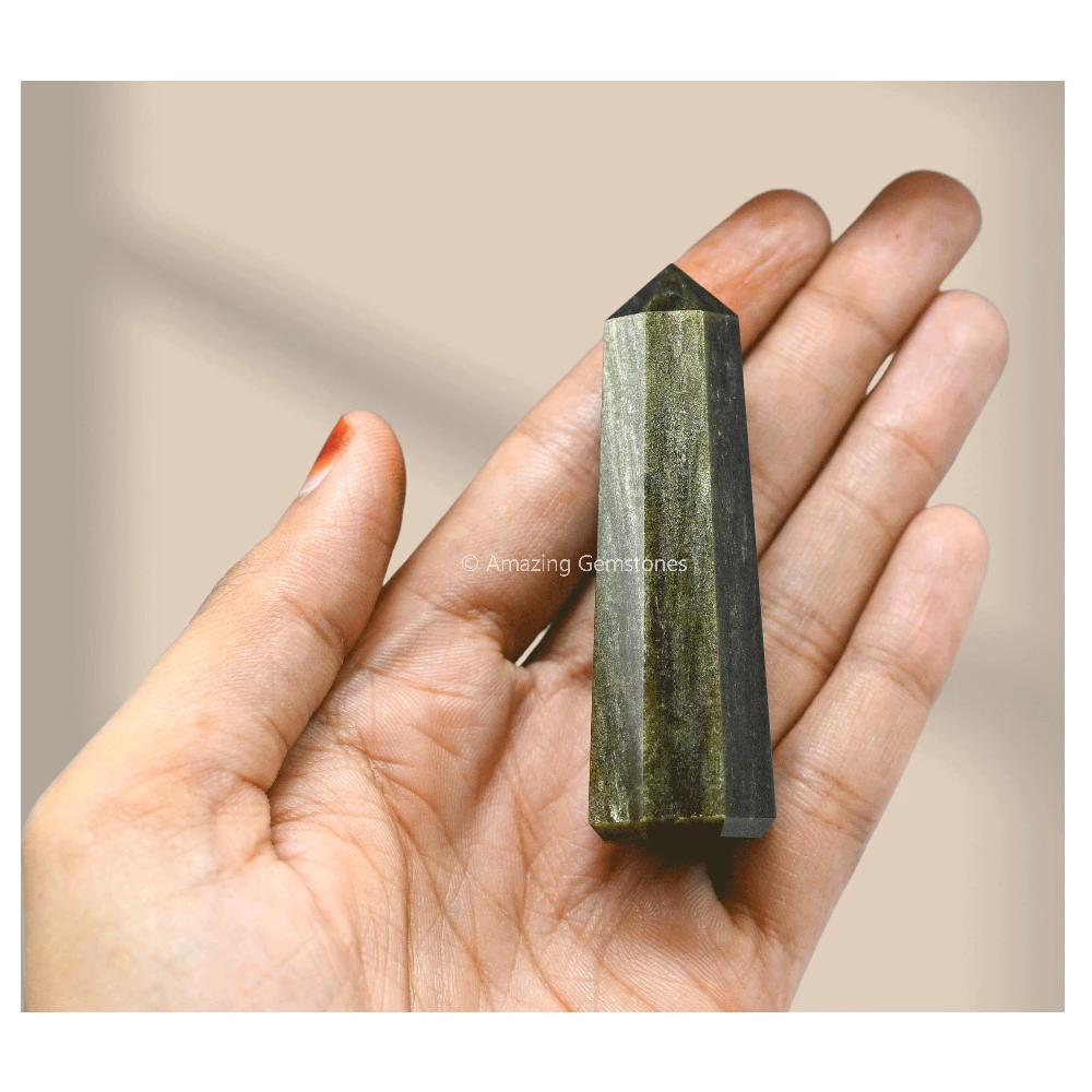 Golden Sheen Obsidian Tower (2" to 3" inch)