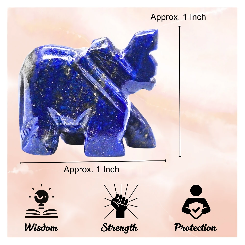 Lapis Lazuli Mini Elephant Crystal Figurine