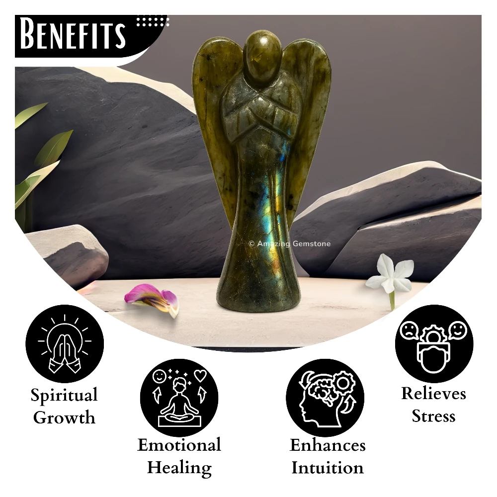 Labradorite Angel Figurine (4 Inch)