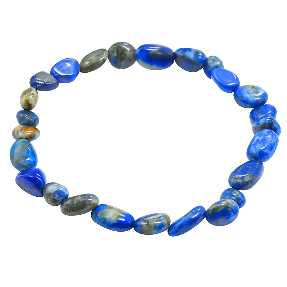 Lapis Lazuli Tumbled Stone Bracelet (Stretchable)
